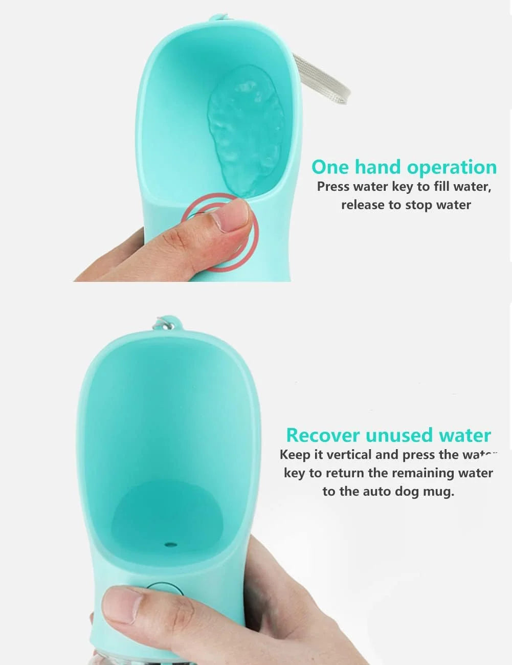 Ultimate 12Oz Leakproof Dog Water Bottle - Portable Puppy Dispenser for Outdoor Adventures - Food Grade Plastic in Blue