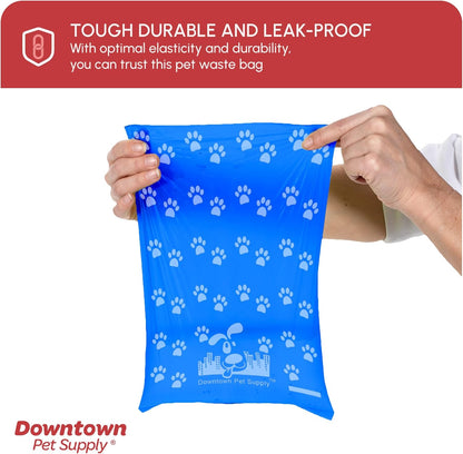 Vibrant Rainbow Paw Print Dog Poop Bags with Convenient Dispenser - 180 Leak-Proof Waste Bags for Easy Cleanups