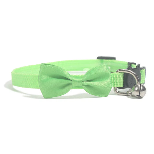 Charming Multicolor Adjustable Cat Bow Bell Collars - Safe and Stylish Pet Accessories