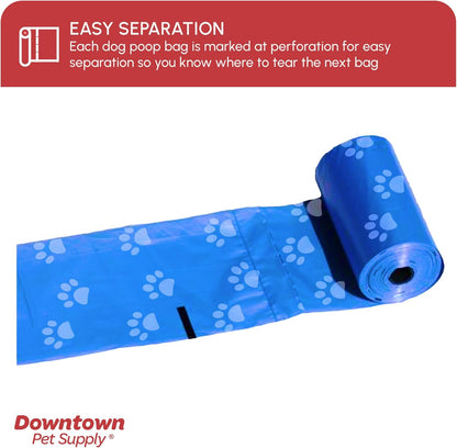 Vibrant Rainbow Paw Print Dog Poop Bags with Convenient Dispenser - 180 Leak-Proof Waste Bags for Easy Cleanups