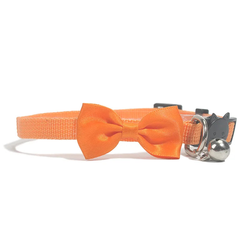 Charming Multicolor Adjustable Cat Bow Bell Collars - Safe and Stylish Pet Accessories