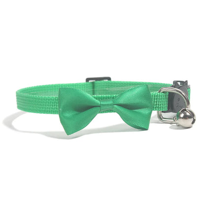 Charming Multicolor Adjustable Cat Bow Bell Collars - Safe and Stylish Pet Accessories