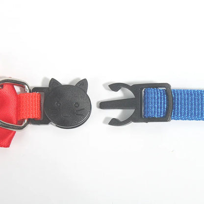Charming Multicolor Adjustable Cat Bow Bell Collars - Safe and Stylish Pet Accessories