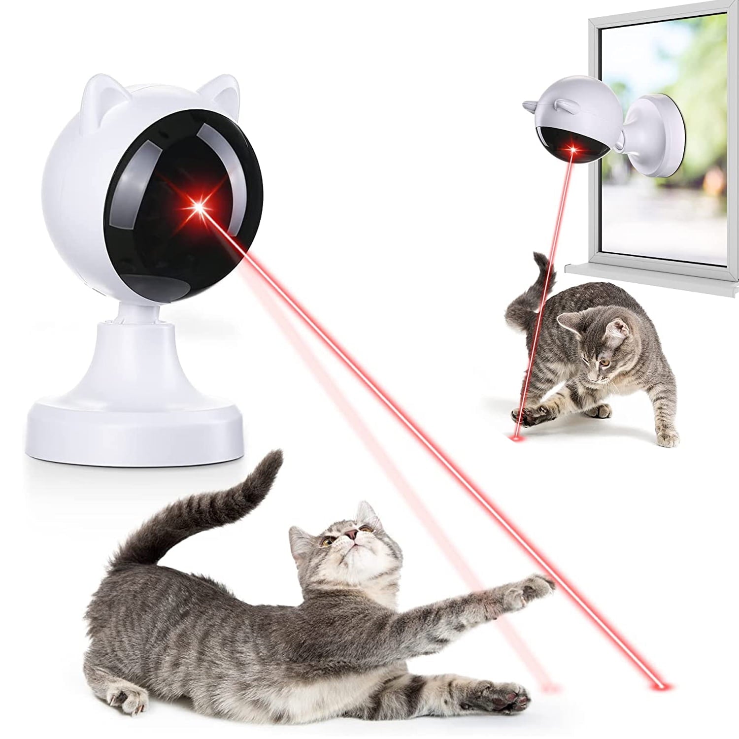Engaging Automatic Laser Cat Toy - Interactive Fun for Cats and Kittens with Adjustable Speed Modes and USB Rechargeable Features