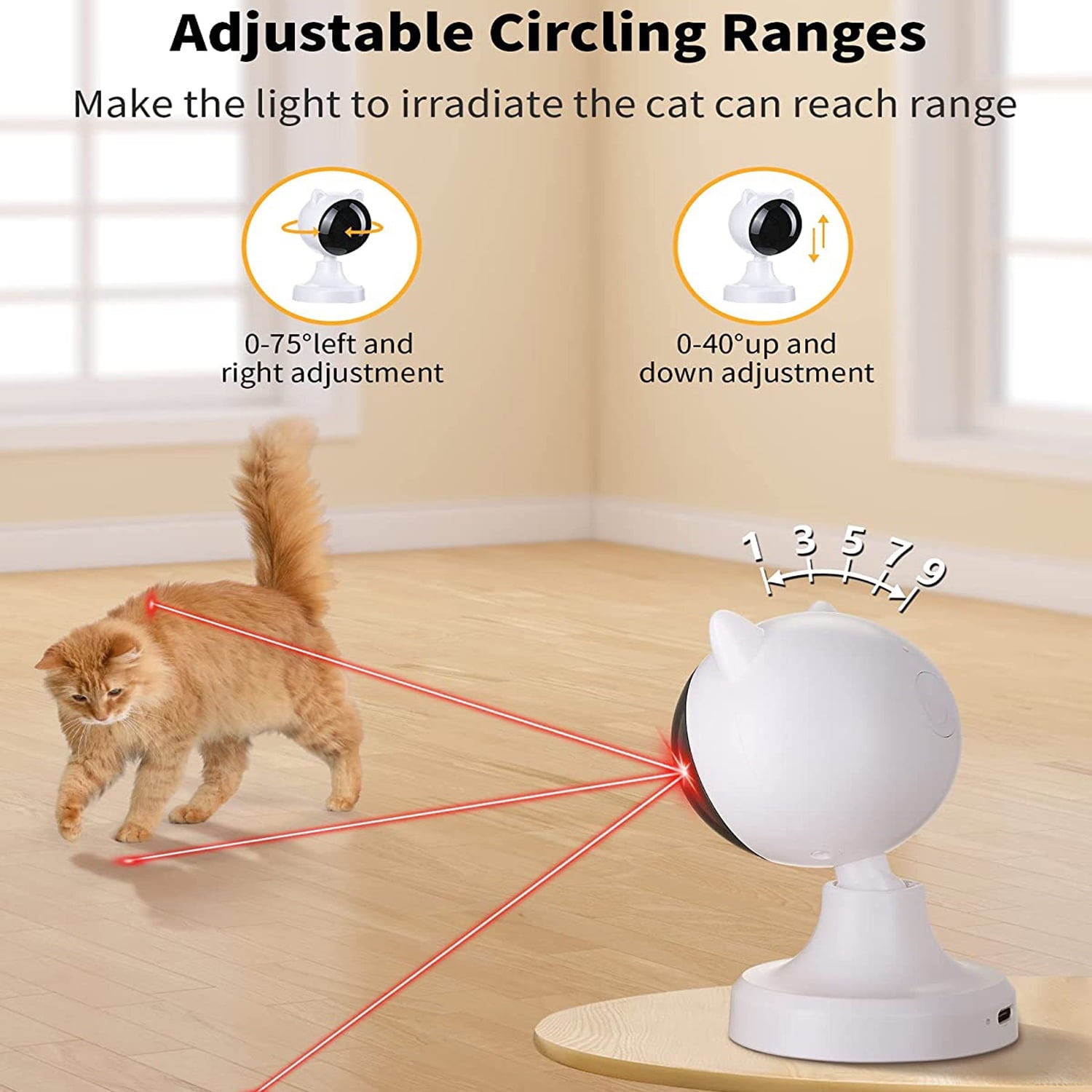 Engaging Automatic Laser Cat Toy - Interactive Fun for Cats and Kittens with Adjustable Speed Modes and USB Rechargeable Features