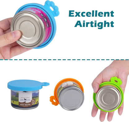 Brighten Mealtime with the 5-Pack Vibrant Silicone Pet Can Covers – Universal Fit for All Your Pet Food Needs, BPA Free & Dishwasher Safe!