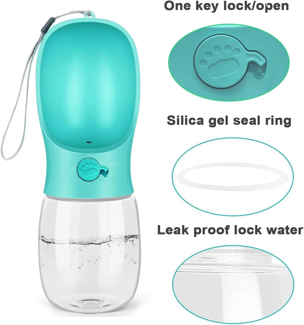 Ultimate 12Oz Leakproof Dog Water Bottle - Portable Puppy Dispenser for Outdoor Adventures - Food Grade Plastic in Blue