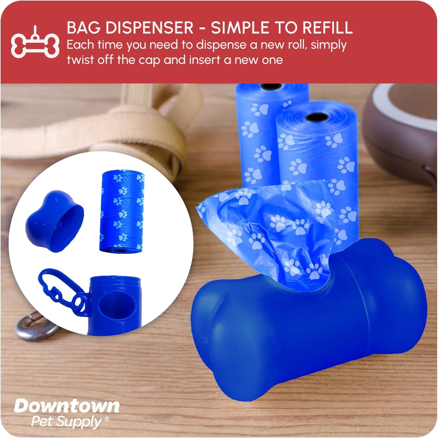 Vibrant Rainbow Paw Print Dog Poop Bags with Convenient Dispenser - 180 Leak-Proof Waste Bags for Easy Cleanups