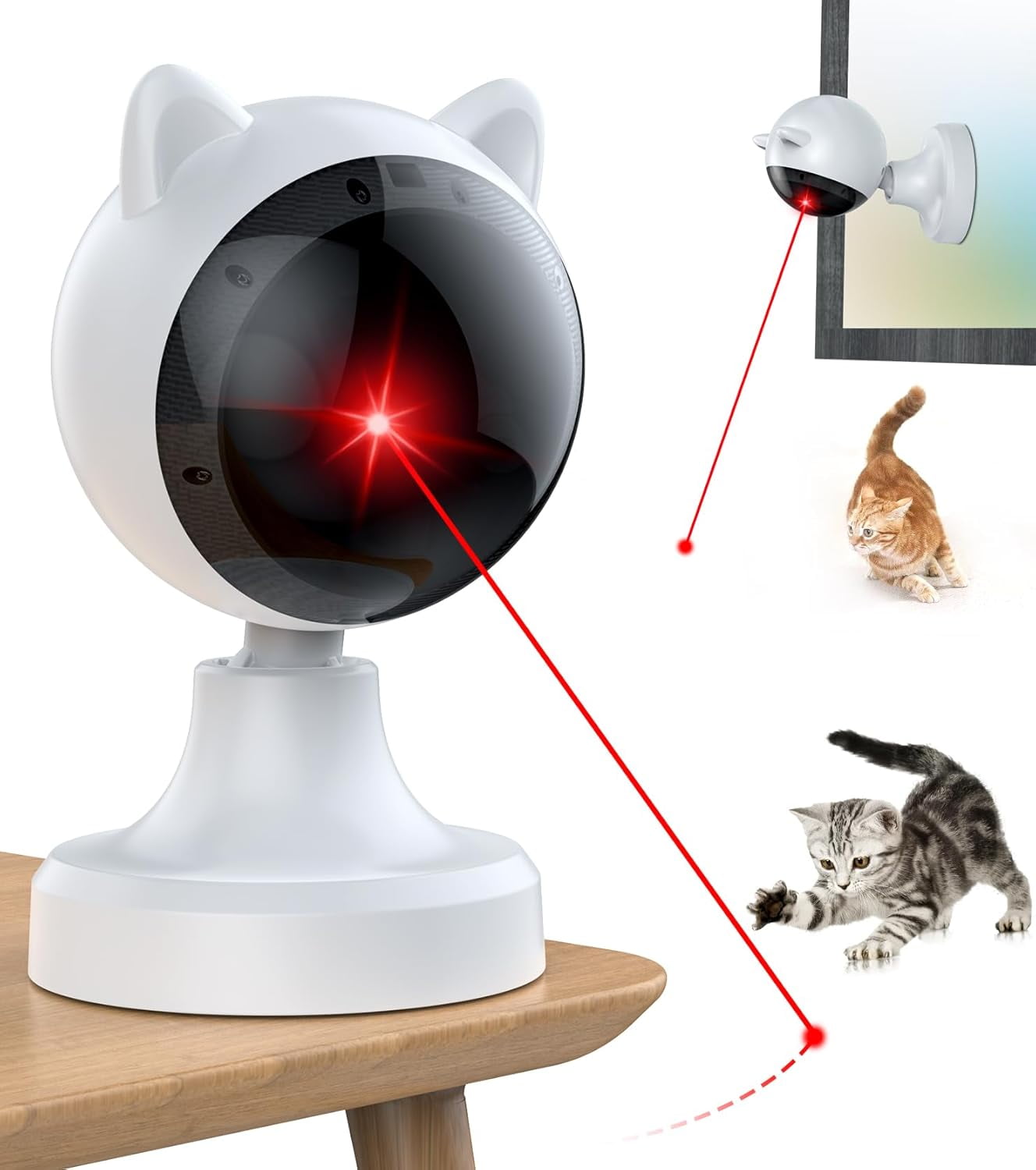 Engaging Automatic Laser Cat Toy - Interactive Fun for Cats and Kittens with Adjustable Speed Modes and USB Rechargeable Features