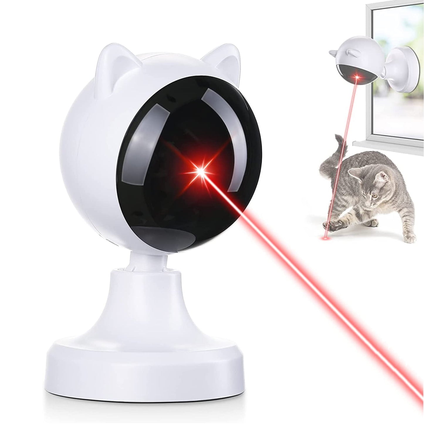 Engaging Automatic Laser Cat Toy - Interactive Fun for Cats and Kittens with Adjustable Speed Modes and USB Rechargeable Features