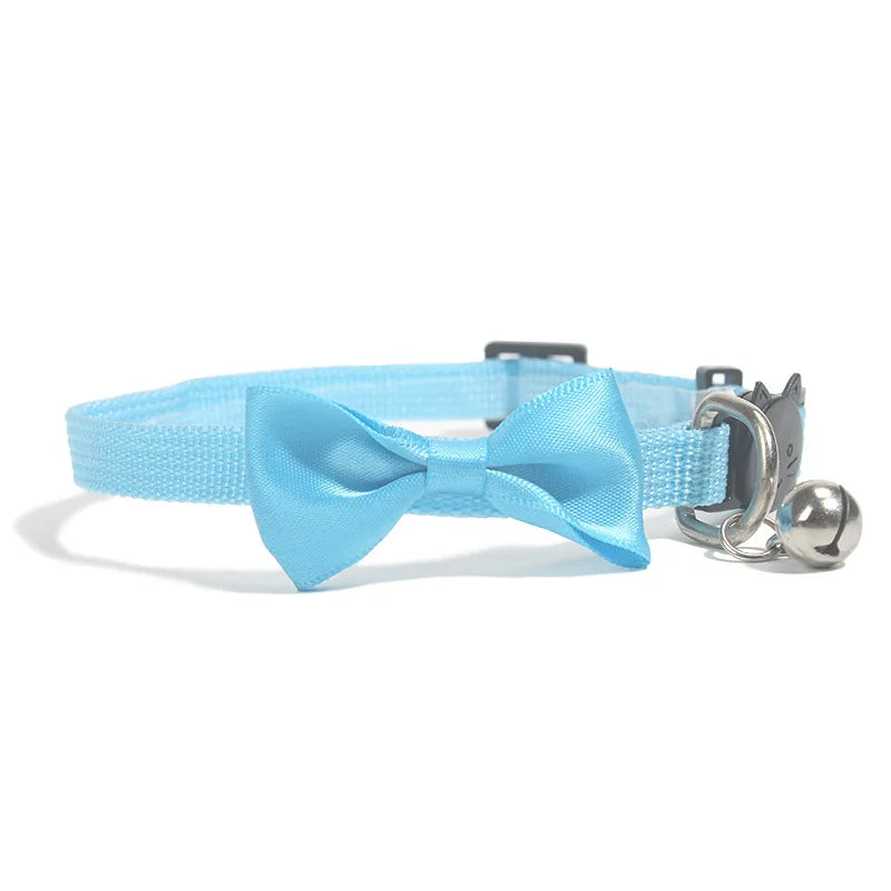Charming Multicolor Adjustable Cat Bow Bell Collars - Safe and Stylish Pet Accessories