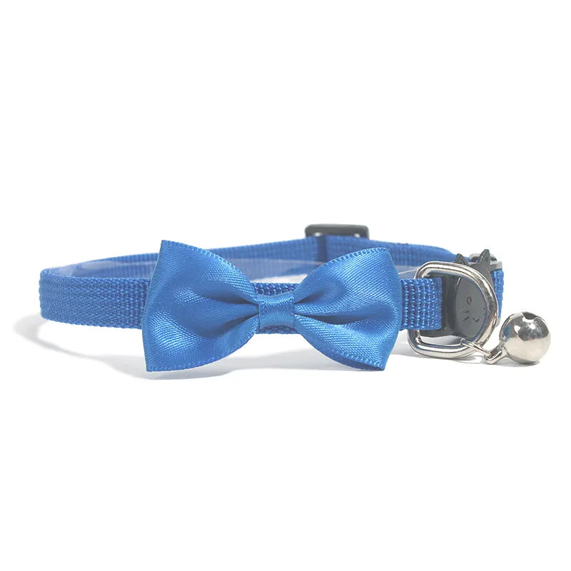 Charming Multicolor Adjustable Cat Bow Bell Collars - Safe and Stylish Pet Accessories