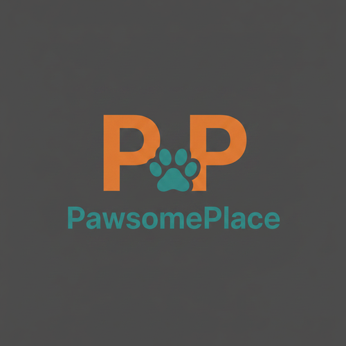 PawsomePlace Logo Dark Grey Background